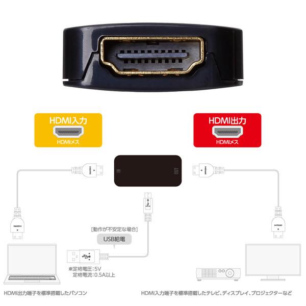 ELECOM エレコム HDMI延長アダプタ(HDMI Repeter) AD-HDRP40｜gion｜03