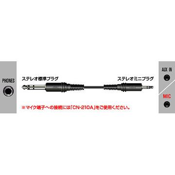 JVCケンウッド　オーディオコード ステレオミニプラグ用  ステレオ標準プラグ-ステレオミニプラグ 　1.5m　抵抗入り CN-210A｜gion