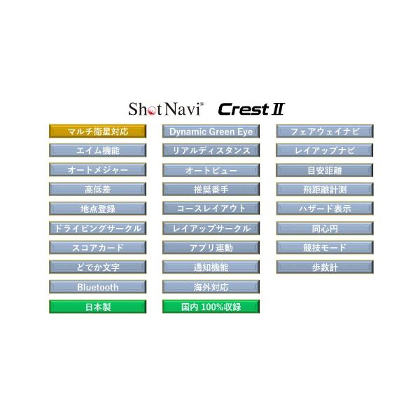 GPSゴルフナビ ゴルフGPSウォッチ テクタイト ショットナビ Shot Navi CREST II クレスト2 CREST2 ブラック 腕時計型 日本製_15