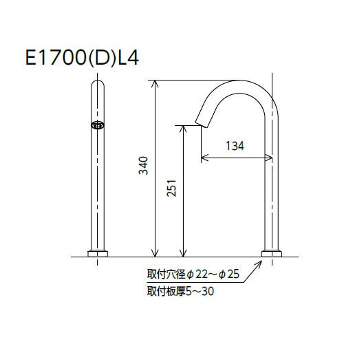 【直送】 KVK センサー水栓 ACタイプ 吐水口空間高さ251mm E1700L4_1