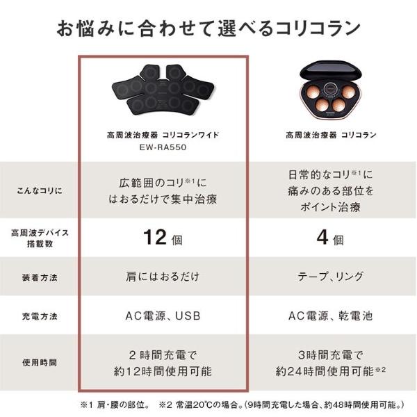 パナソニック 高周波治療器 コリコランワイド ブラック  Panasonic CoriCoran EW-RA550-Kの画像