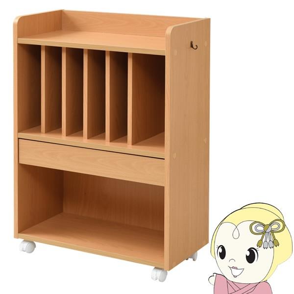 ランドセルラック 多機能 幅60 高さ85 奥行30 キャスター付き ナチュラル　おしゃれ