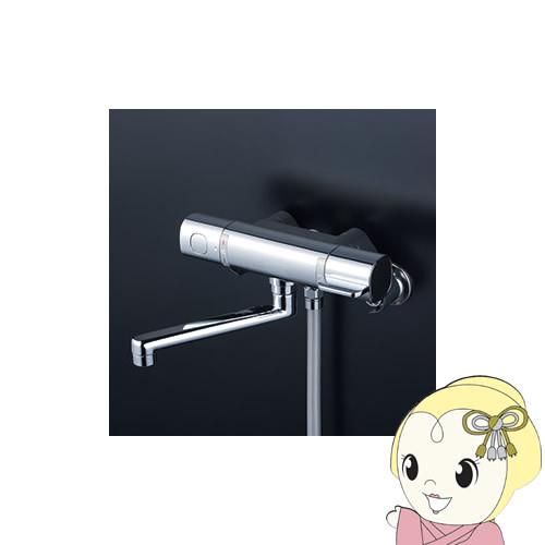 【直送】 KVK サーモスタット式 シャワー メッキワンストップシャワーヘッド付 170mmパイプ付 FTB100KPFT