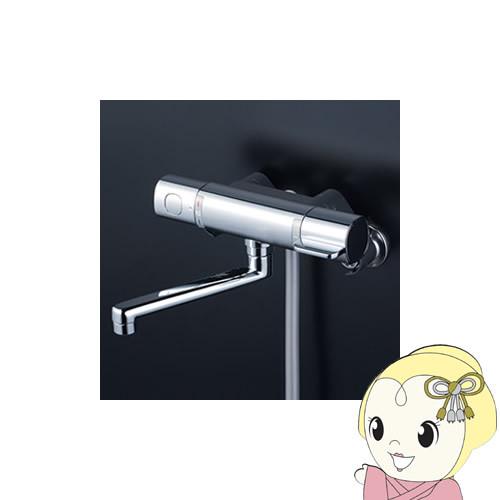 【直送】 KVK サーモスタット式シャワー メッキワイドシャワーヘッド付 170mmパイプ付 FTB100KWFT