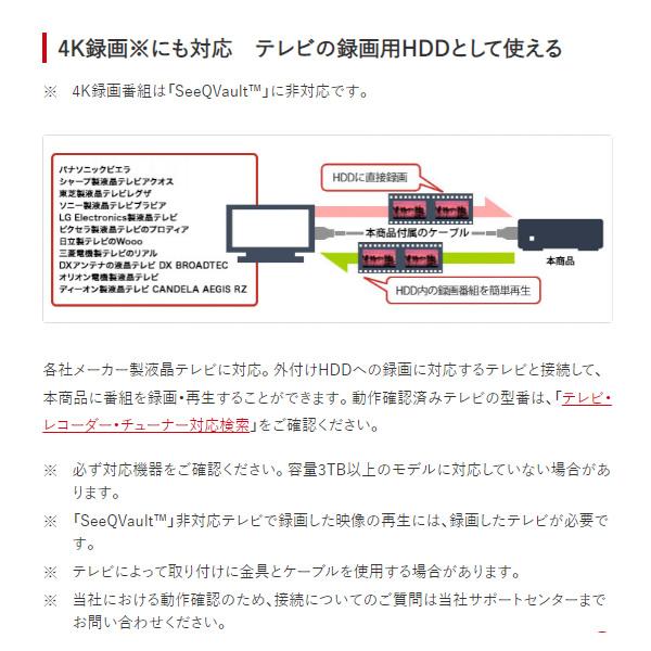 外付けHDD 6TB バッファロー SeeQVault対応 ハードディスク HD-SQS6U3