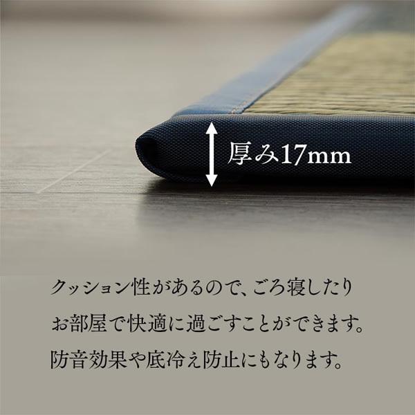 置き畳 ユニット畳 半畳 正方形 い草 ジョイントマット 市松 ブルー 12P 同色12枚組 イケヒコ IKE-8629550_7