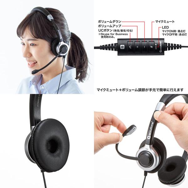 サンワサプライ ヘッドセット MM-HSU15ANC ノイズキャンセリングマイク サンワダイレクト本店 サンワサプライ【オフィス・PC周辺通販】