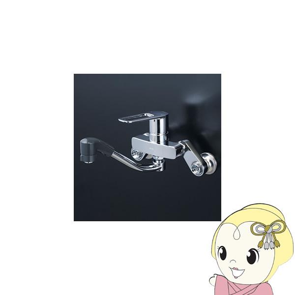 【直送】 KVK シングルレバー式シャワー付混合栓 楽付王 eレバー MSK110KERFKT