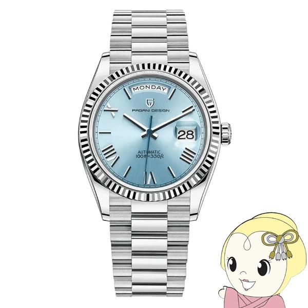 腕時計 メンズ PAGANI DESIGN PD-1752 自動巻き 36mm ブルー文字盤 日付曜日表示 パガーニデザイン