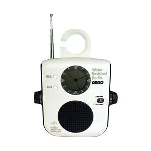 ANDO　防滴ラジオ＆アナログ液晶時計　RK6-694W 携帯ラジオ｜gion