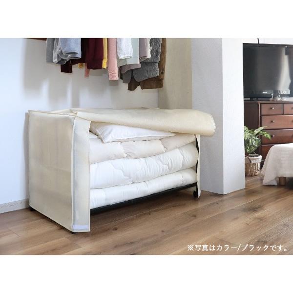 谷村実業 カバー付き 布団収納ラック ホワイト TAN-268-WH : ぎおん 