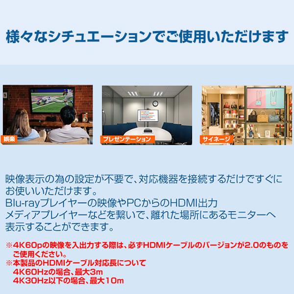TEC テック LANケーブル1本で最大50mまで延長 HDMI EXTENDER 延長機 TEHDMIEX50-4K60の画像