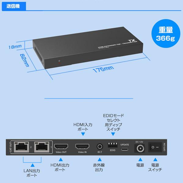 TEC（テック） 4K30Hz対応 HDMI 延長 2分配器 TEHDSPEX70 : ぎおん