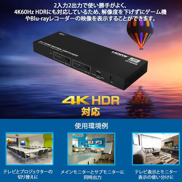 TEC（テック） 4K60Hz HDR対応 HDMIマトリックス切替分配器 THD22MSP