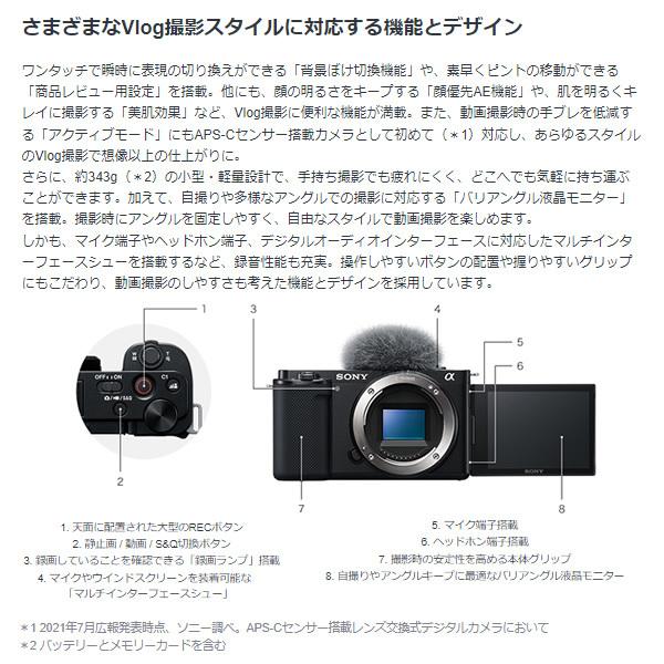 ソニー デジタル一眼レフカメラ VLOGCAM ZV-E10L パワーズームレンズキット [ブラック]｜gion｜02