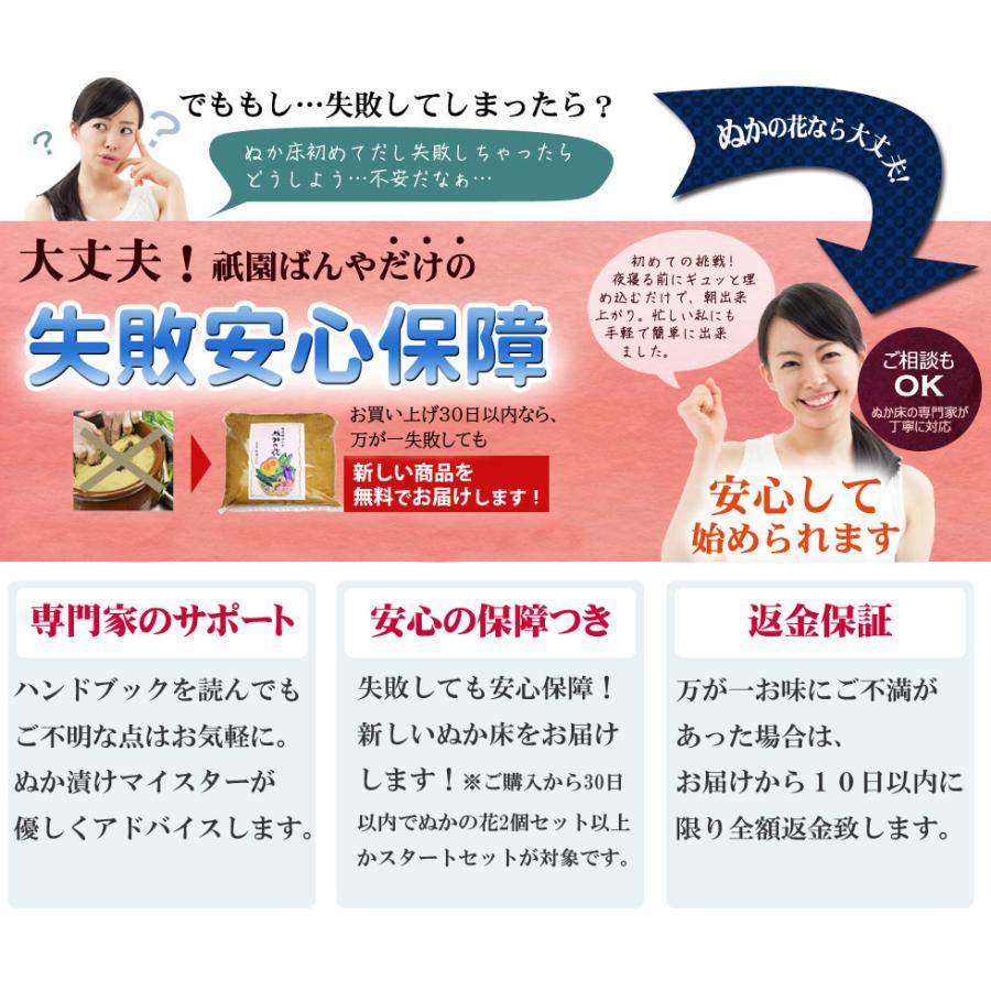 ぬか床 無農薬 無添加 簡単 初心者 漬物 ぬか漬け 人気 おすすめ ぬかごと食べれる ぬかの花２個セット+専用補充ぬか 送料無料｜gionbanya2｜08