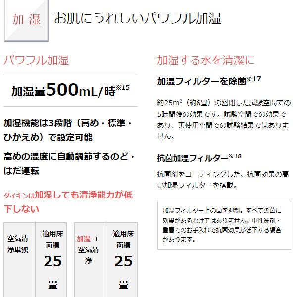 新品 加湿ストリーマ空気清浄機 カームベージュ スリムタワー型 ACK55Z-C うるるとさらら ACK55Z-C ダイキン 適用〜25畳 加湿ストリーマ