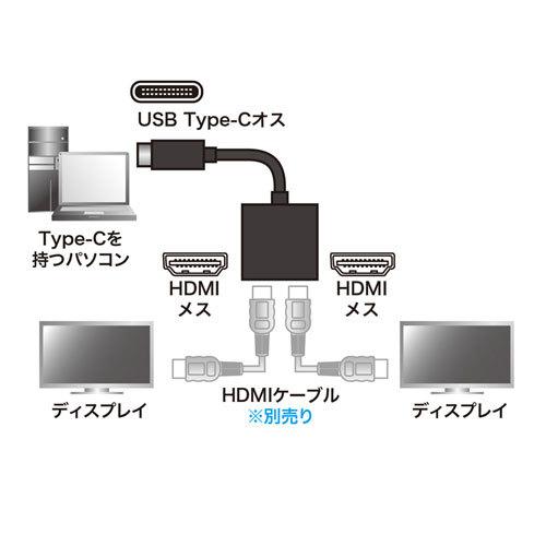 サンワサプライ USB TypeC MSTハブ　(DisplayPort Altモード） AD-ALCMST2HD/srm｜gioncard｜03