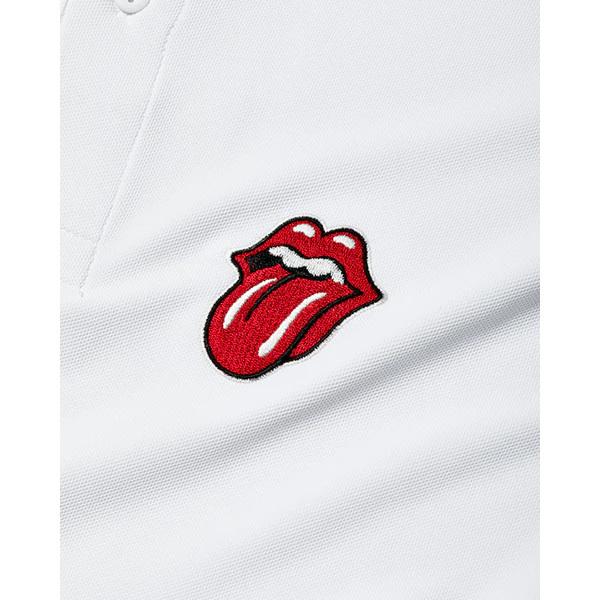 バックスピン ポロシャツ ローリングストーンズ Lサイズ ホワイト The Rolling Stones LOGO POLO SHIRT BA02W701L-WH/srm｜gioncard｜03
