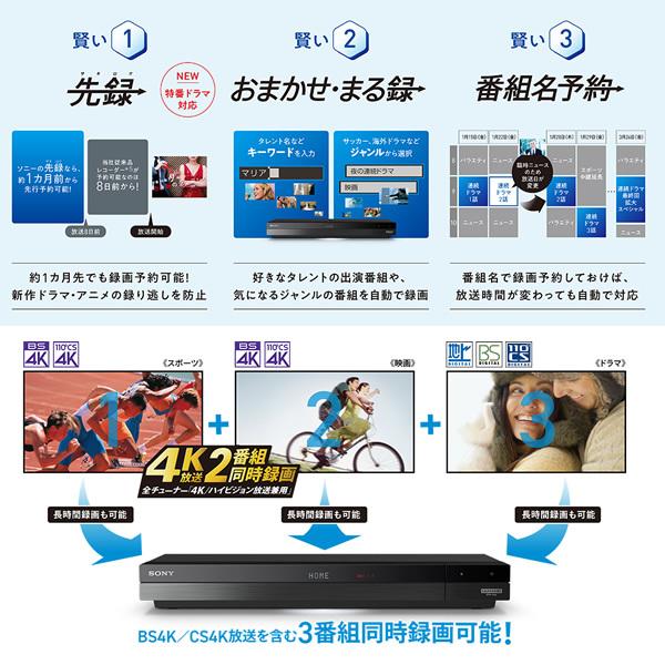 ソニー 4K Ultra HDブルーレイ再生対応 ブルーレイレコーダー 6TB BRAVIA FBシリーズ BDZ-FBT6100/srm｜gioncard｜03