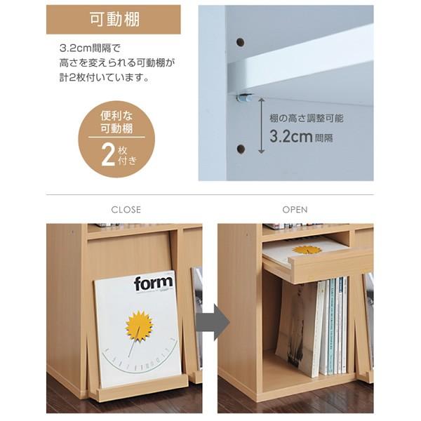 ディスプレイラック フラップ2枚扉 オープン 収納 本棚 組み合わせ家具