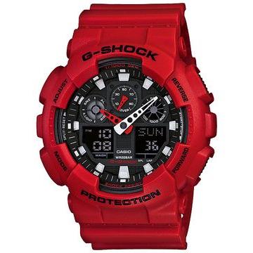 ビッグケース！レッドモデル GA-100B-4AJF G-SHOCK CASIO（カシオ） GA-100B-4AJF 腕時計 【G-SHOCK】 ブラック×レッド