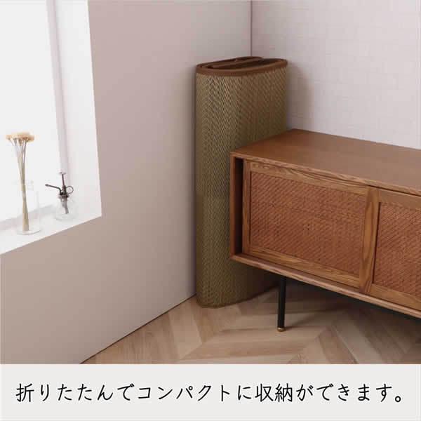 カーペット ござ 国産 ラグ イケヒコ 敷物 ナチュラルスタイル い草 防炎 市松 ブラウン 裏貼り 江戸間3畳 IKE-4116610/srm_8