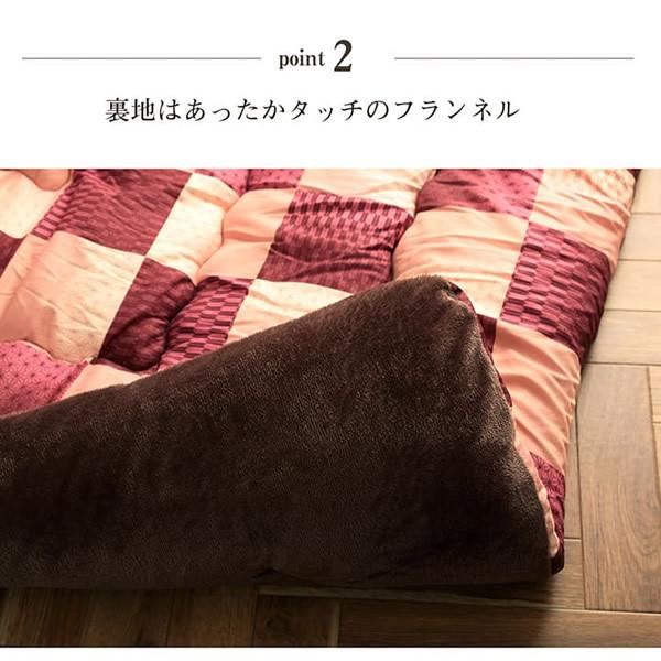 イケヒコ こたつ布団 正方形 単品 和柄 市松模様 グリーン IKE-6032809