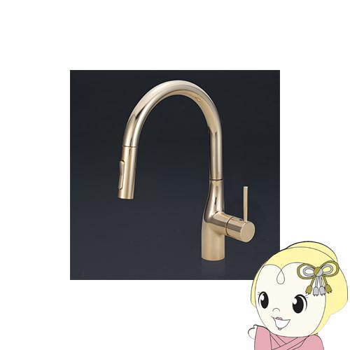 [予約]【直送】 KVK シングルシャワー付混合栓 吐水口回転規制160° 金めっき KM6061ECG/srm
