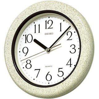 セイコー　SEIKO　壁掛け時計 SEIKO（セイコー） 掛時計 浴室使用可能 ラスチック枠 グレー模様塗装