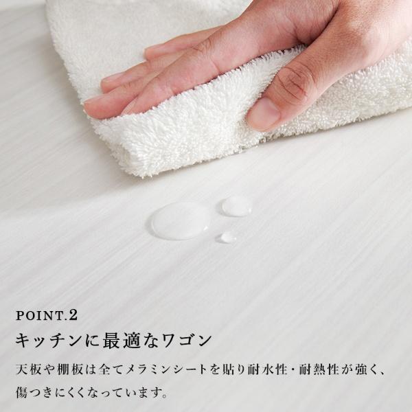キッチンワゴン バタフライ天板 キャスター付き 引き出し付き ブラウン 幅60cm×高さ70cm 北欧 補助テーブル ラック 作業台/srmの画像