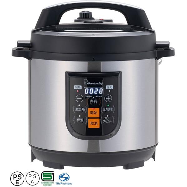 【外箱付】ワンダーシェフ 楽ポンPRO マイコン 電気圧力鍋 ブラック シルバー ワンダーシェフ Wonder chef OEDF80 マイコン電気圧力鍋 楽ポンPRO 8L