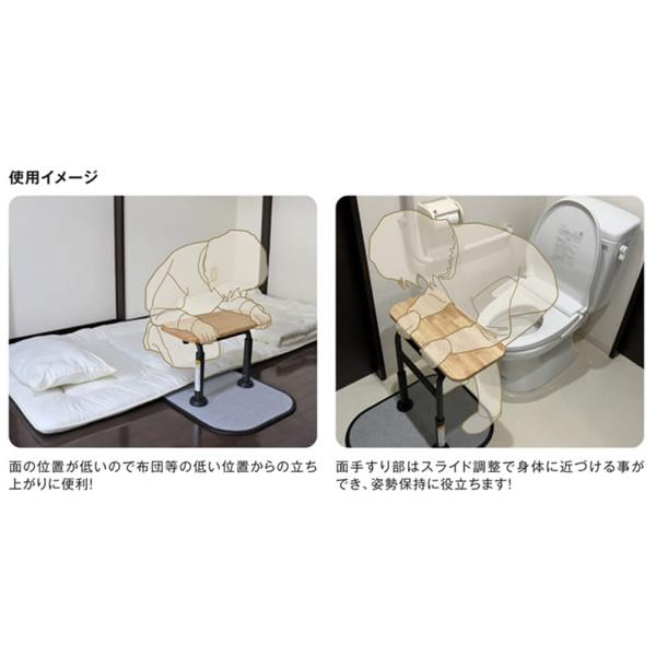 マキテック 立ち上がり補助器具 面タッチ 低床 TM-350 置き型手すり