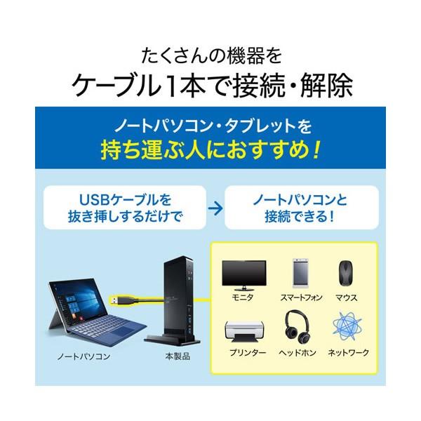 USB-CVDK4 サンワサプライ タブレットスタンド付き4K対応USB3.1ドッキングステーション/srm｜gioncard｜04