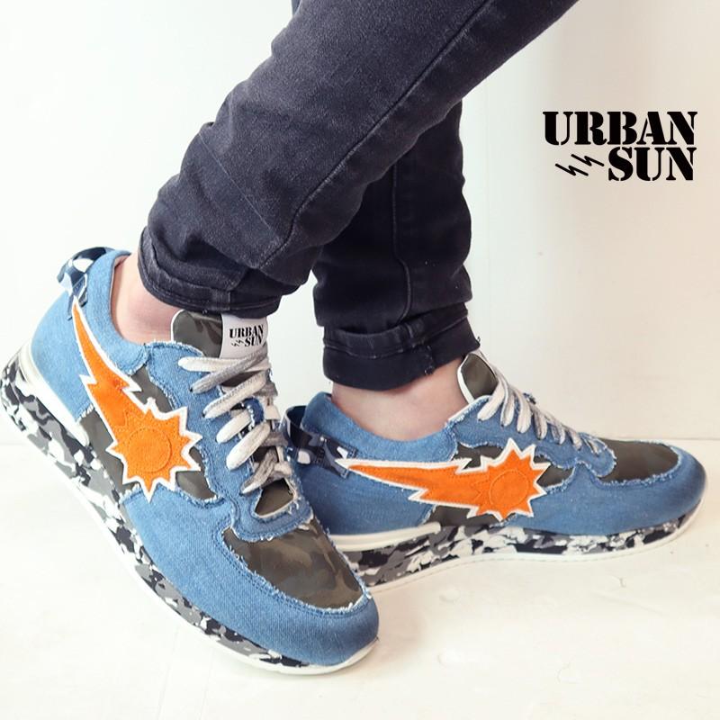 Urban Sun アーバンサン スニーカー Andre223 アンドレ 国内正規品 デニム 青 オレンジ 迷彩 メンズ Andre223 Gise 通販 Yahoo ショッピング