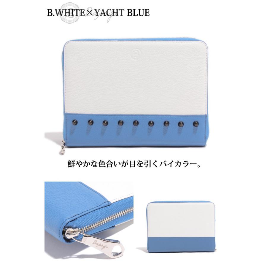 Bajolugo バジョルゴ 財布 どデカ財布 バイカラー レザー メンズ レディース ホワイト ブルー グリーン Bg O Bwbi Gise 通販 Yahoo ショッピング