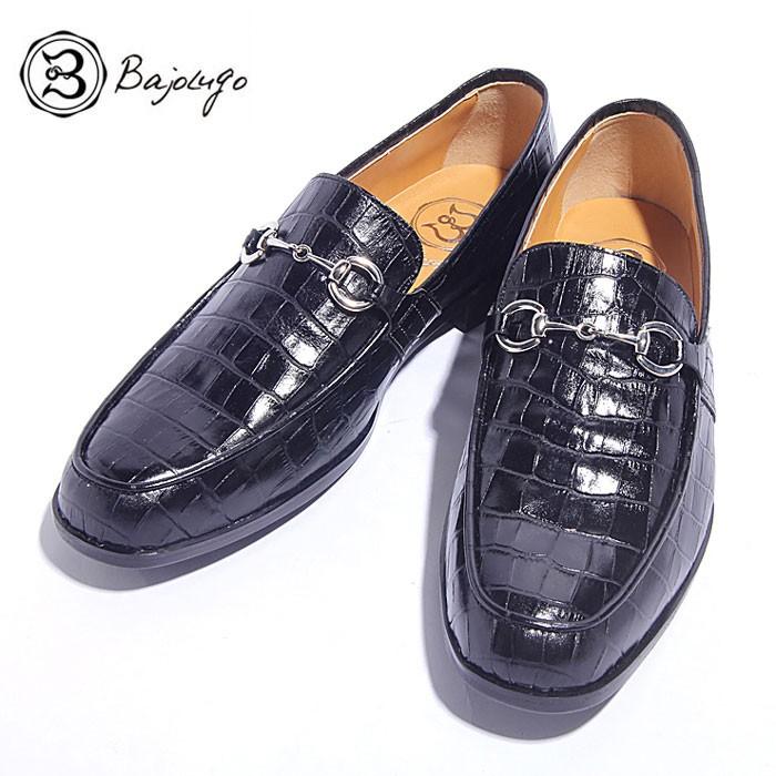 Bajolugo バジョルゴ ローファー デッキ ドライビング シューズ クロコダイル ブラック メンズ Sagaretxe Net