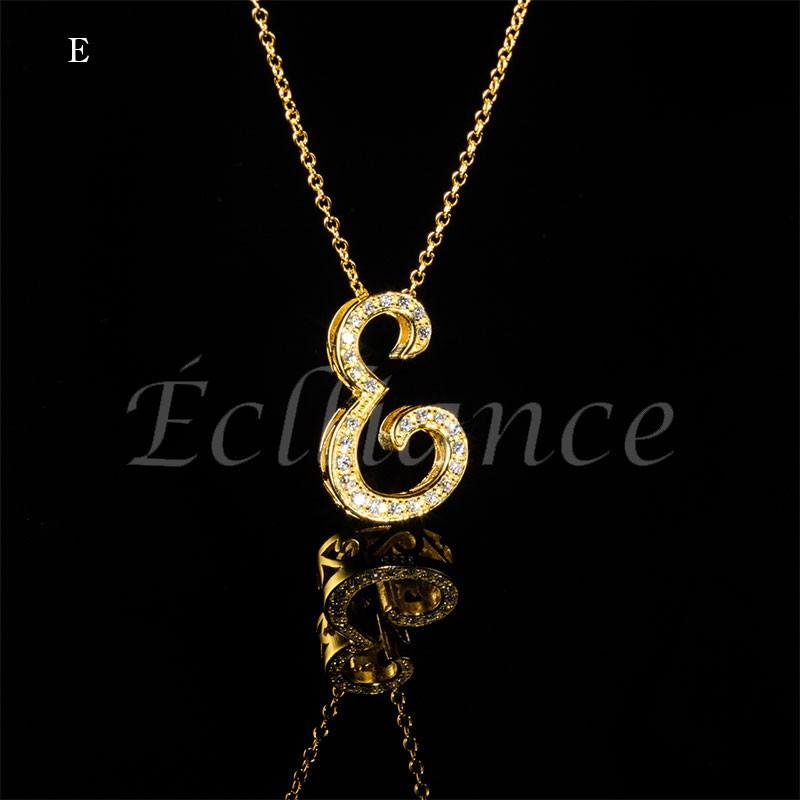 Eclliance エクリアンス 18K Gold Luxury Alphabet Initial Necklace