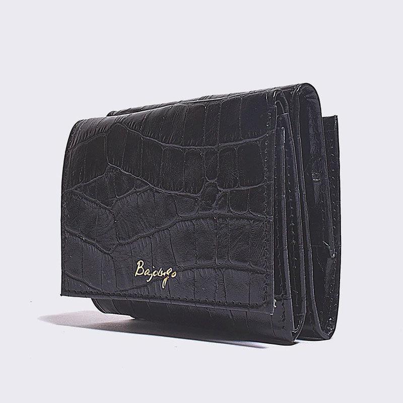 BajoLugo バジョルゴ コンパクトウォレット クロコ ブラック 三