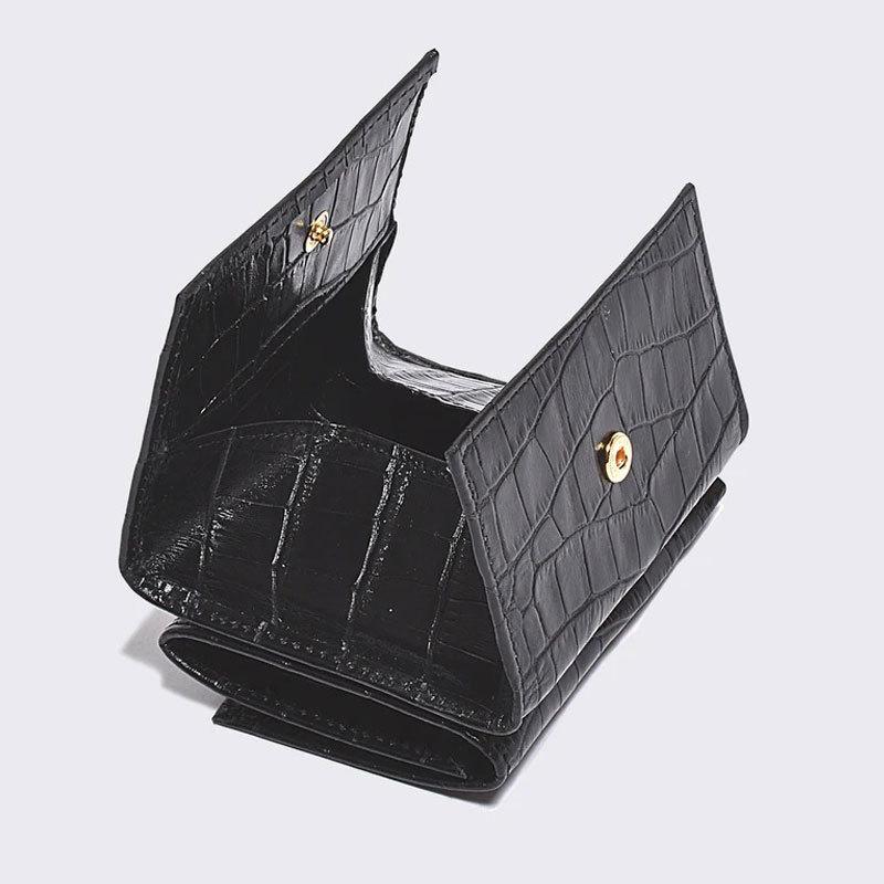 BajoLugo バジョルゴ コンパクトウォレット クロコ ブラック 三
