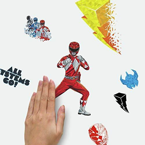 Roommates Rmk4454scs Power Rangers Peel And Stick Wall Decals Pink Red Blue ウォールステッカー