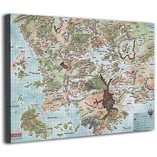 送料無料 ダンジョンズアンドドラゴンズ ドンド フォゴッテン レルム 世界地図 ポスター キャンバス絵画 ウォールアート ルーム装飾 24x18インチ Ys Gip 通販 Yahoo ショッピング 訳ありセール格安 Marigold Hu