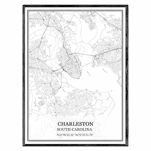 チャールストン サウスカロライナ州 アメリカ地図 ウォールアート キャンバスプリント ポスター アートワーク 額なし モダン 白黒マップ お土産 ギフ Ys Gip 通販 Yahoo ショッピング