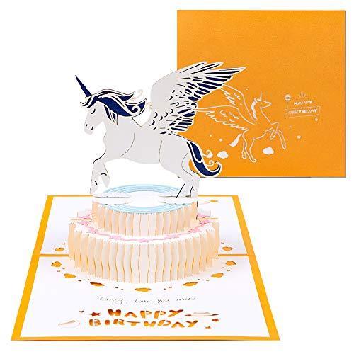 Hohomark ユニコーン バースデー ケーキ ポップアップカード 3dバースデーカード 子供用誕生日グリーティングカード 3dカード 誕生日カード Ys Gip 通販 Yahoo ショッピング