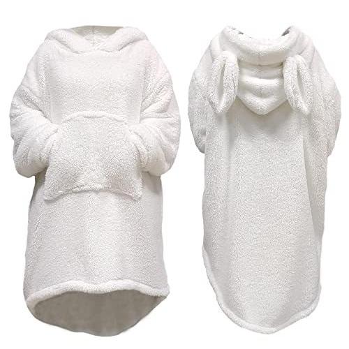 公式の店舗 Bunny Adult Hoodie Blanket Cute or Fur Sweater Hoodies Blanket Fashion Bear 毛布、ブランケット