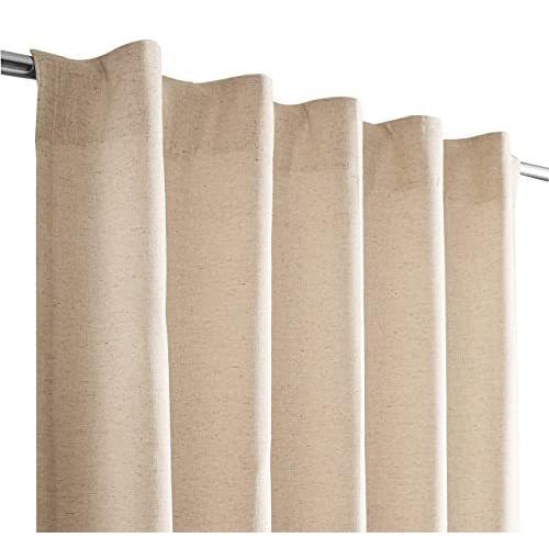 大量入荷 in Curtain Farmhouse Cotton/Linen Curtain Linen Cotton Natural 50x63 Fabric ドレープカーテン
