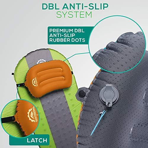 Gear Doctorsギアドクター 滑り止め超軽量インフレータブルキャンプ枕 人間工学に基づくデザイン 首と背中のサポートを最大限に コンパ