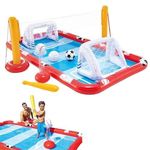Inflatable Pool 12810540 Kiddie Pool with Football Volleyball Baseball Wate