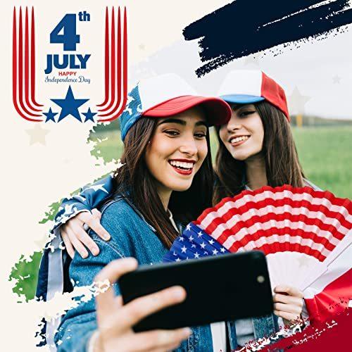 MATICAN アメリカ国旗ファン 7月4日ファン12個パック アメリカ国旗折りたたみファン ペーパーファン パーティーデコレーション|gip729|02