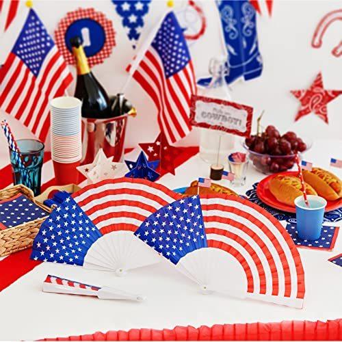 MATICAN アメリカ国旗ファン 7月4日ファン12個パック アメリカ国旗折りたたみファン ペーパーファン パーティーデコレーション|gip729|03